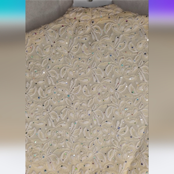 R&M Collection Lace Sequin Bolero Jacket Size 14 Vintage AT-1826 - Picture 4 of 8